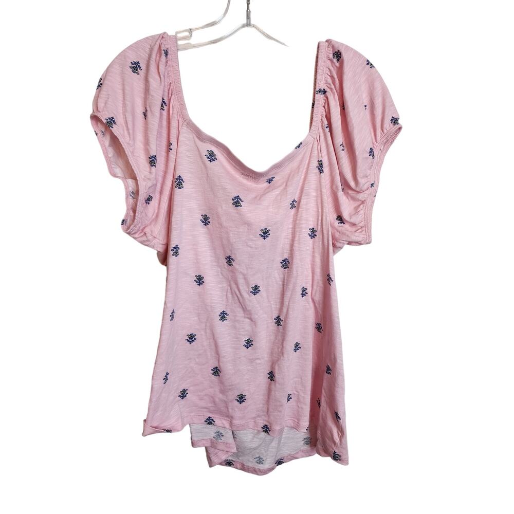 Torrid Super Soft Slub Scoop Neck Bust Fitted Top, Ditsy Almond, NWT, 2X - Picture 5 of 7